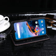 For Umidigi Bison Pro idewei Crocodile Texture Leather Phone Case(Dark Blue)