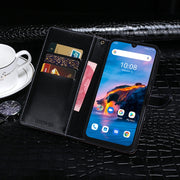 For Umidigi Bison Pro idewei Crocodile Texture Leather Phone Case(Dark Blue)