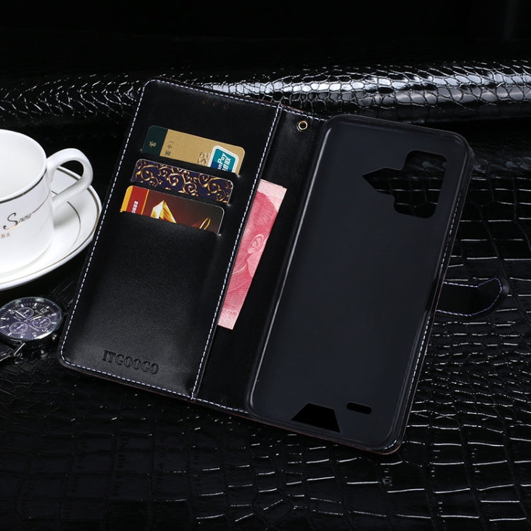 For Umidigi Bison Pro idewei Crocodile Texture Leather Phone Case(Black)