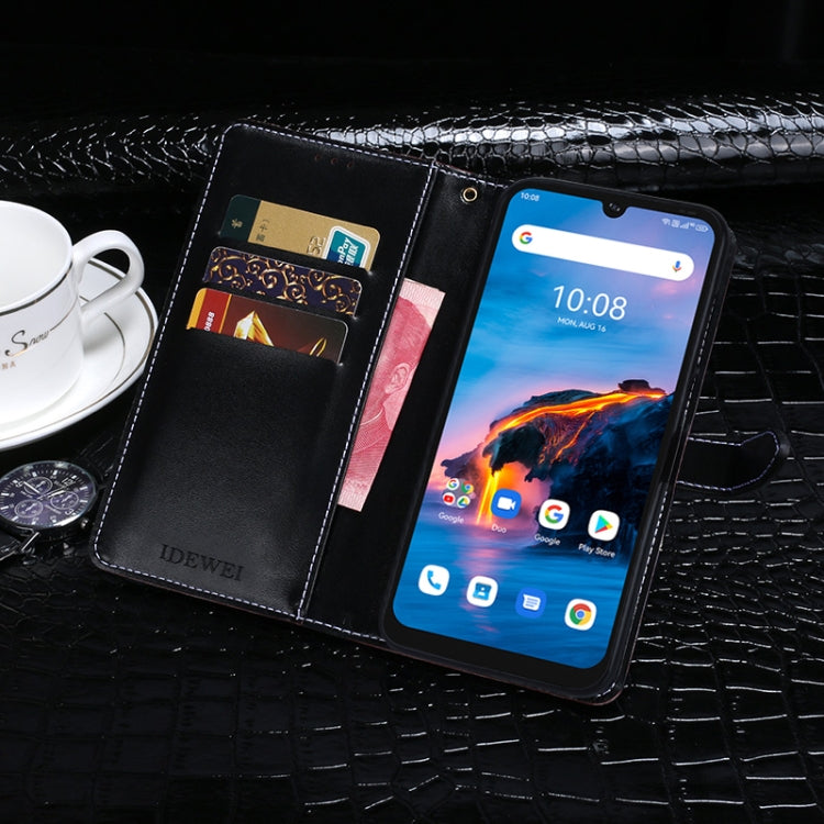 For Umidigi Bison Pro idewei Crocodile Texture Leather Phone Case(Black)
