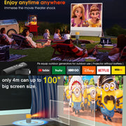 T400 100 inch Screen 3000 Lumens LED Mini Projector, Plug Type:EU Plug(Black White)