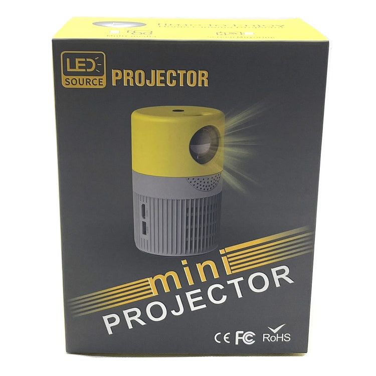 T400 100 inch Screen 3000 Lumens LED Mini Projector, Plug Type:UK Plug(Grey Yellow)