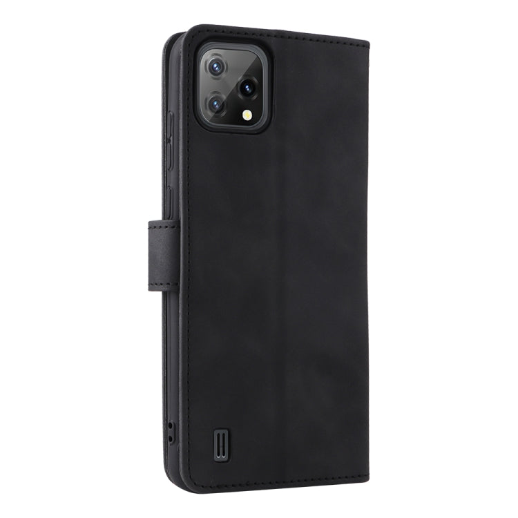For Blackview A55 Skin Feel Magnetic Buckle Leather Phone Case(Black)