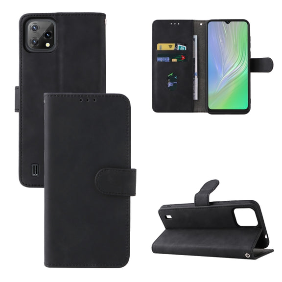 For Blackview A55 Skin Feel Magnetic Buckle Leather Phone Case(Black)