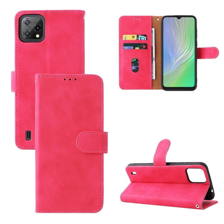 For Blackview A55 Skin Feel Magnetic Buckle Leather Phone Case(Rose Red)