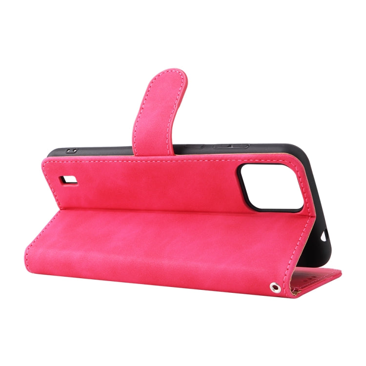 For Blackview A55 Skin Feel Magnetic Buckle Leather Phone Case(Rose Red)