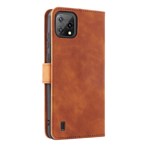For Blackview A55 Skin Feel Magnetic Buckle Leather Phone Case(Brown)