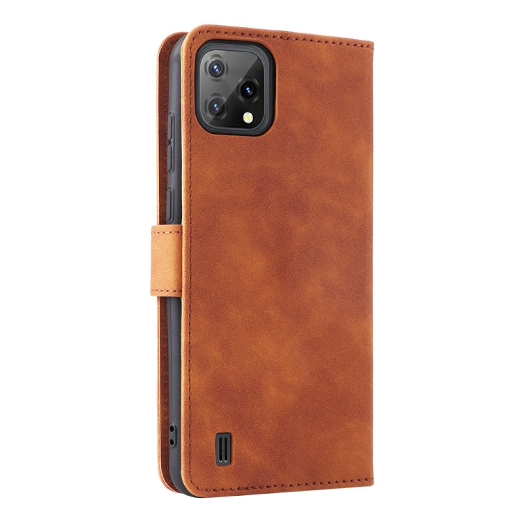 For Blackview A55 Skin Feel Magnetic Buckle Leather Phone Case(Brown)