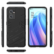For OPPO Reno7 5G Global / Find X5 Lite Punk Armor 2 in 1 PC + TPU Shockproof Phone Case with Invisible Holder(Red)