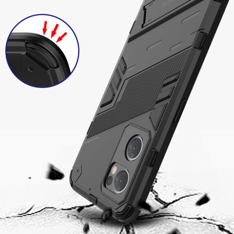 For OPPO Reno7 5G Global / Find X5 Lite Punk Armor 2 in 1 PC + TPU Shockproof Phone Case with Invisible Holder(Red)