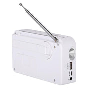 RD-638T Two-band Solar Powered AM / FM Radio Player Flashlight with Dynamo Function(White)