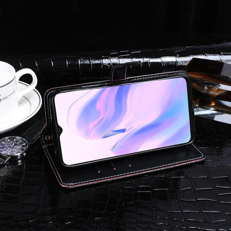 For Blackview A70 Pro idewei Crocodile Texture Leather Phone Case(Black)