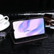 For Blackview A70 Pro idewei Crocodile Texture Leather Phone Case(Black)