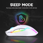 ONIKUMA CW905 2.4G RGB Lighting Wireless Mouse (Grey White)