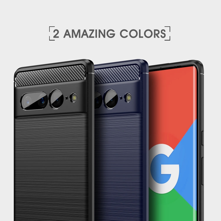 For Google Pixel 7 Pro 5G Brushed Texture Carbon Fiber TPU Phone Case(Black)