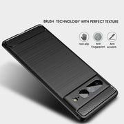 For Google Pixel 7 Pro 5G Brushed Texture Carbon Fiber TPU Phone Case(Black)