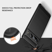 For Google Pixel 7 Pro 5G Brushed Texture Carbon Fiber TPU Phone Case(Black)