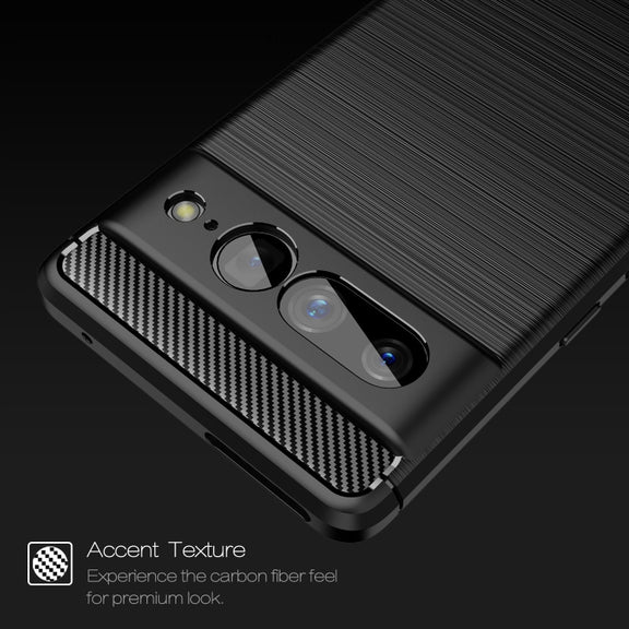 For Google Pixel 7 Pro 5G Brushed Texture Carbon Fiber TPU Phone Case(Black)