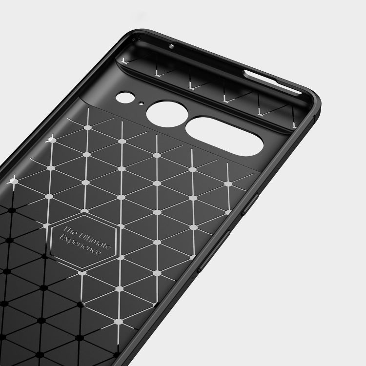 For Google Pixel 7 Pro 5G Brushed Texture Carbon Fiber TPU Phone Case(Black)