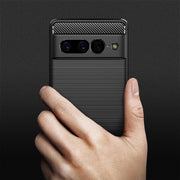 For Google Pixel 7 Pro 5G Brushed Texture Carbon Fiber TPU Phone Case(Black)