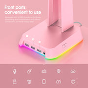 ONIKUMA ST-2 RGB Lighting Headset Holder Stand(Pink)