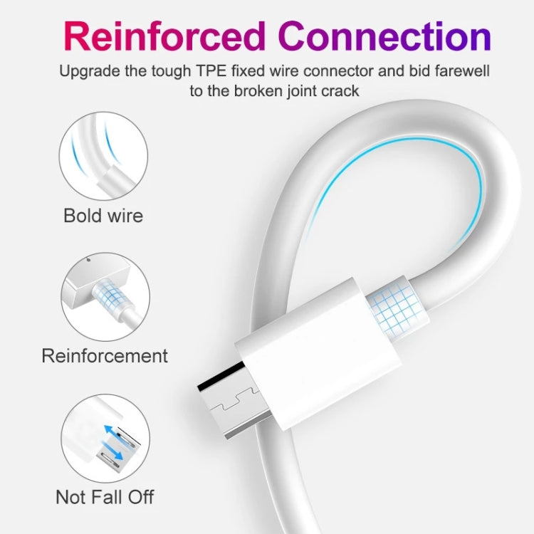 USB to Micro USB Copper Core Charging Cable, Cable Length:30cm(Black)