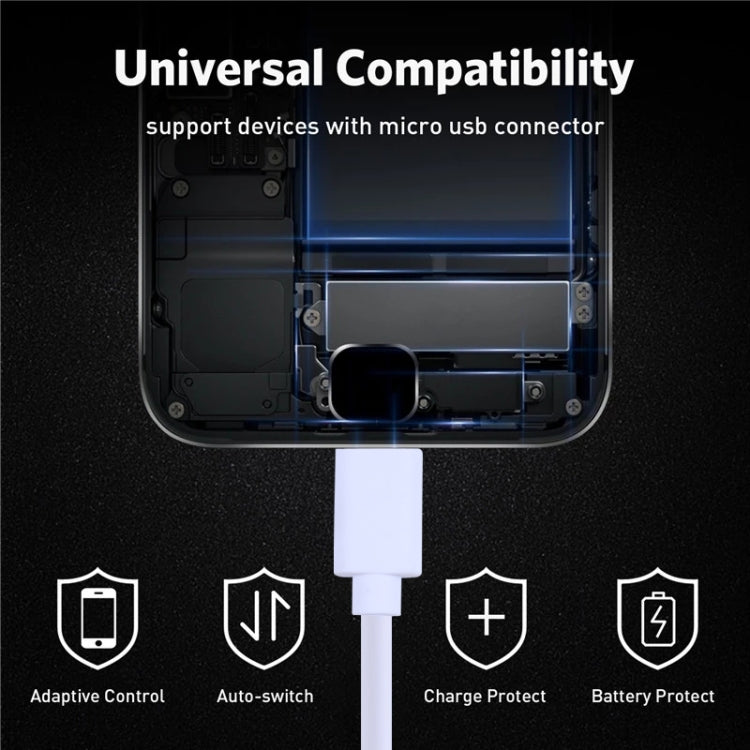 USB to Micro USB Copper Core Charging Cable, Cable Length:30cm(Black)
