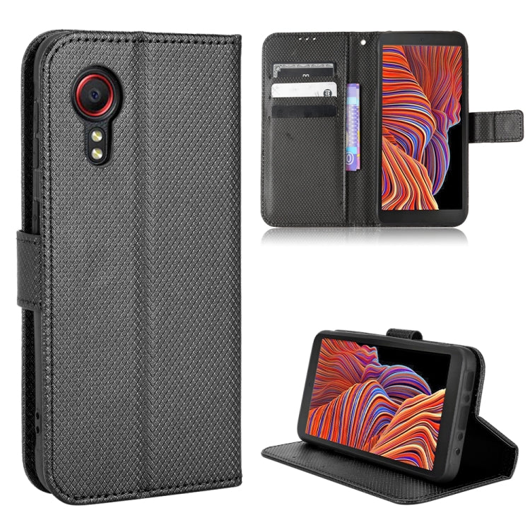 For Samsung Galaxy Xcover 5 Diamond Texture Leather Phone Case(Black)