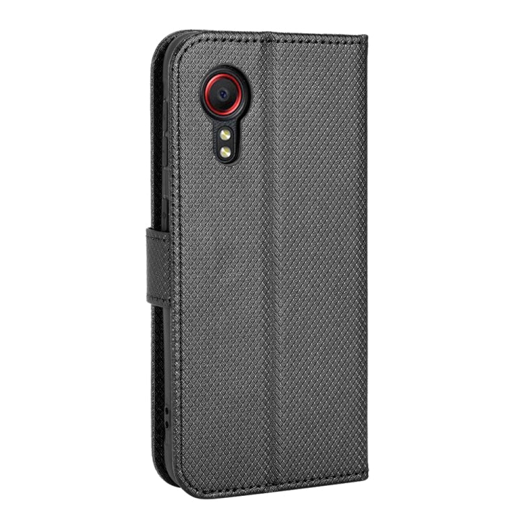 For Samsung Galaxy Xcover 5 Diamond Texture Leather Phone Case(Black)