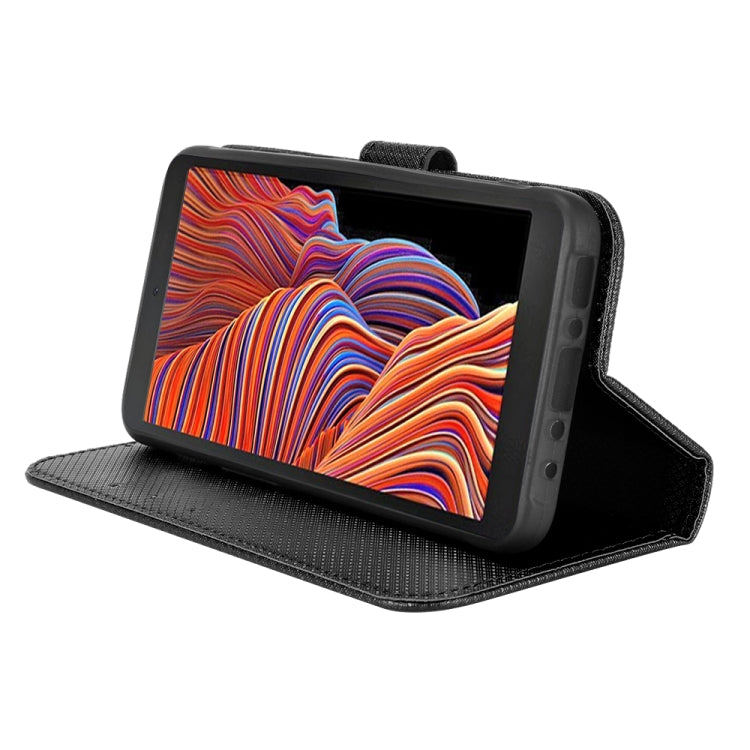 For Samsung Galaxy Xcover 5 Diamond Texture Leather Phone Case(Black)