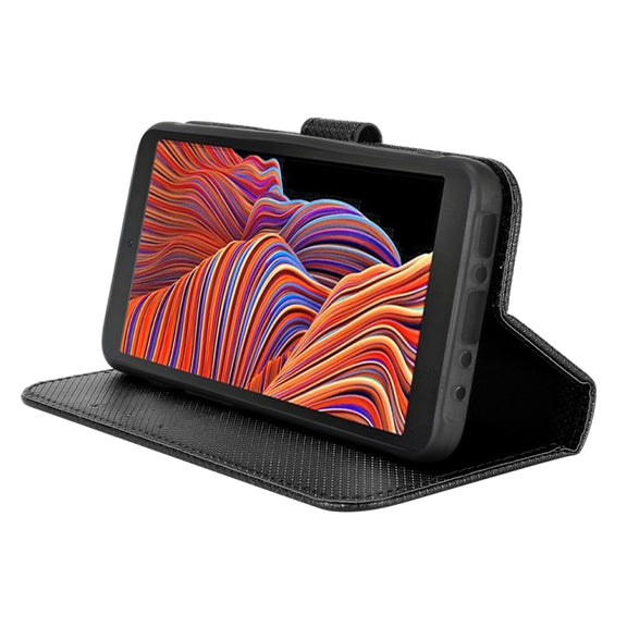 For Samsung Galaxy Xcover 5 Diamond Texture Leather Phone Case(Black)