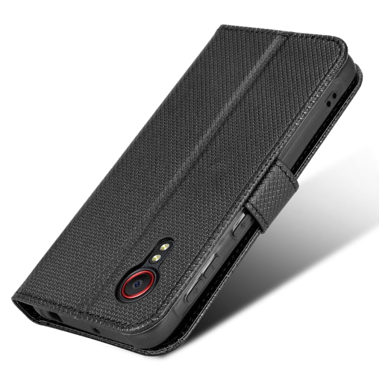 For Samsung Galaxy Xcover 5 Diamond Texture Leather Phone Case(Black)