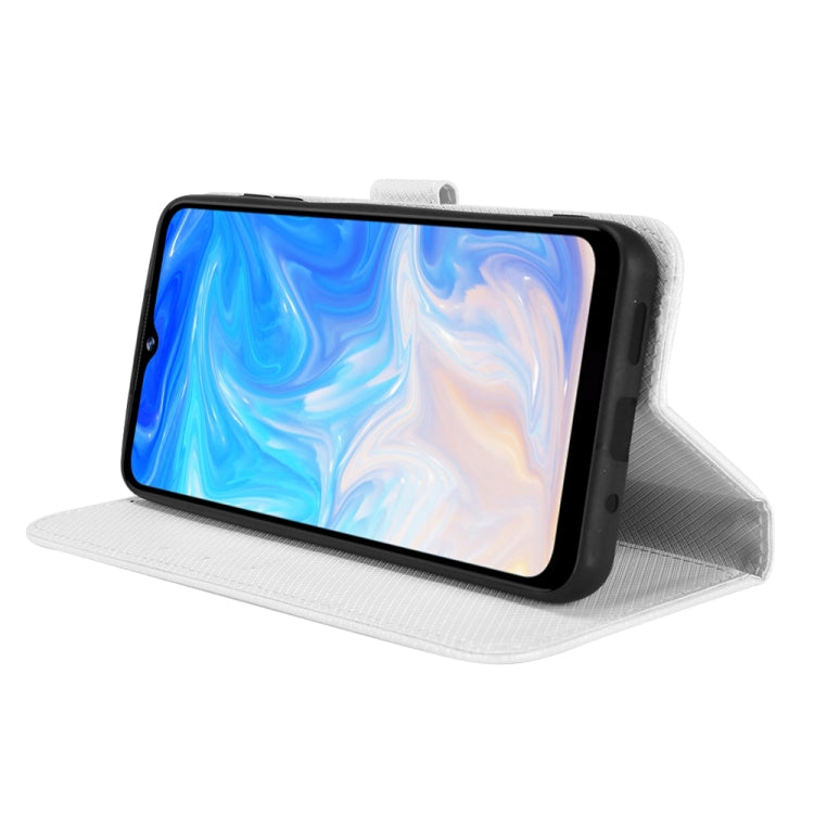 For DOOGEE N40 Pro Diamond Texture Leather Phone Case(White)