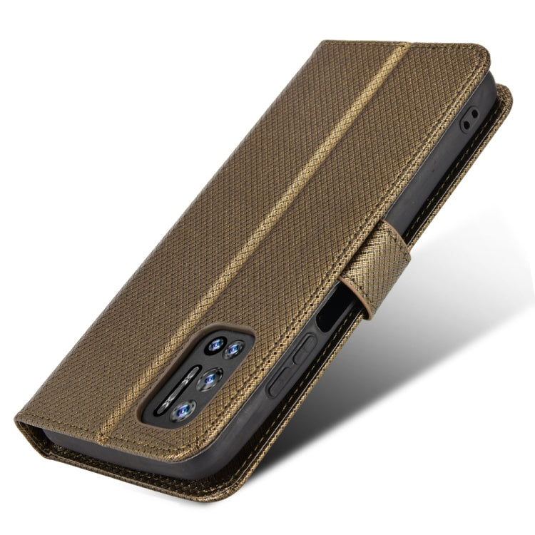 For DOOGEE N40 Pro Diamond Texture Leather Phone Case(Brown)