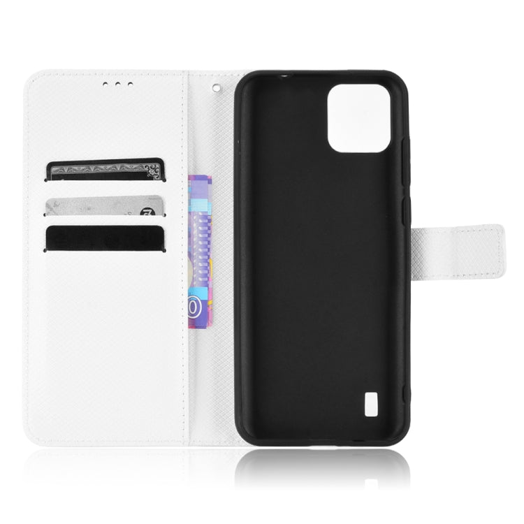 For Blackview A55 Diamond Texture Leather Phone Case(White)