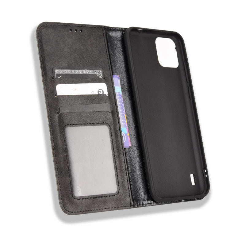 For Blackview A55 Magnetic Buckle Retro Crazy Horse Leather Phone Case(Black)
