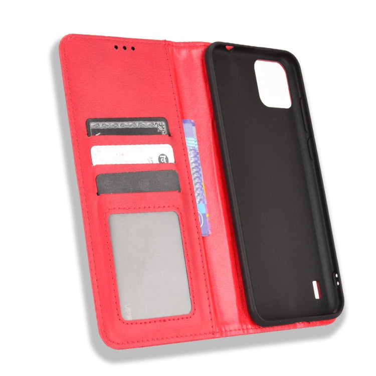 For Blackview A55 Magnetic Buckle Retro Crazy Horse Leather Phone Case(Red)