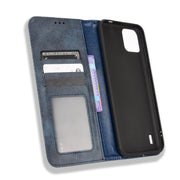 For Blackview A55 Magnetic Buckle Retro Crazy Horse Leather Phone Case(Blue)