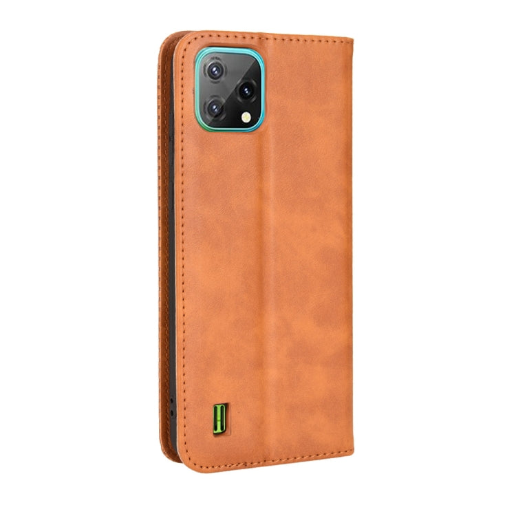 For Blackview A55 Magnetic Buckle Retro Crazy Horse Leather Phone Case(Brown)