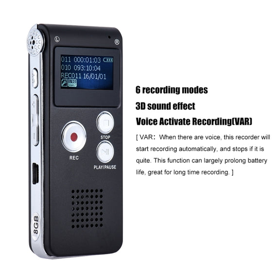 SK-012 4GB USB Dictaphone Digital Audio Voice Recorder with WAV MP3 Player VAR Function(Purple)