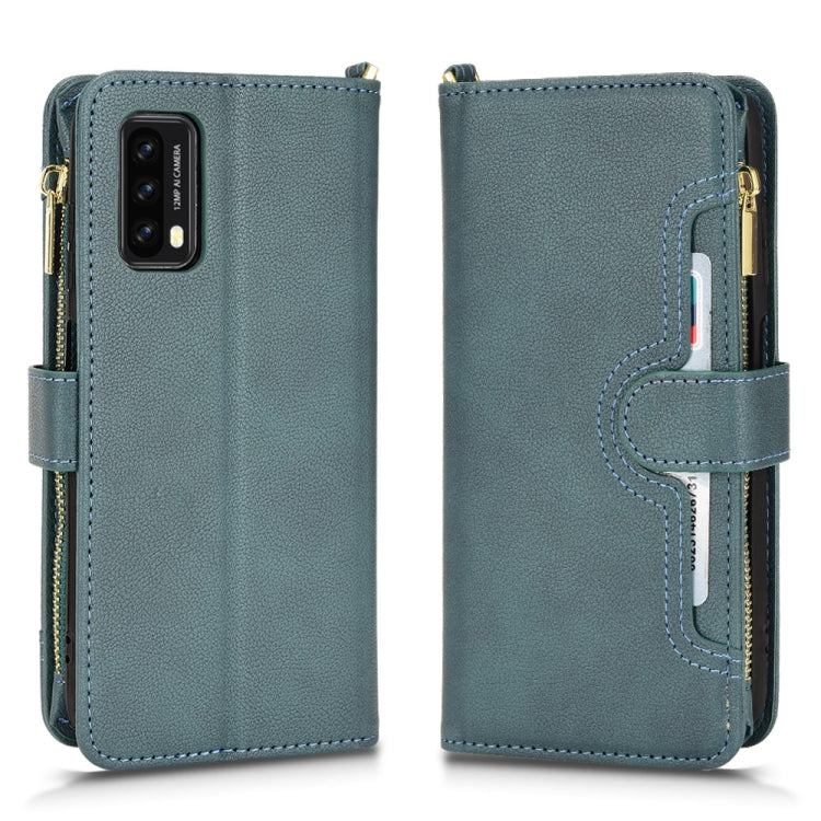 For Blackview A90 Litchi Texture Zipper Leather Phone Case(Green)