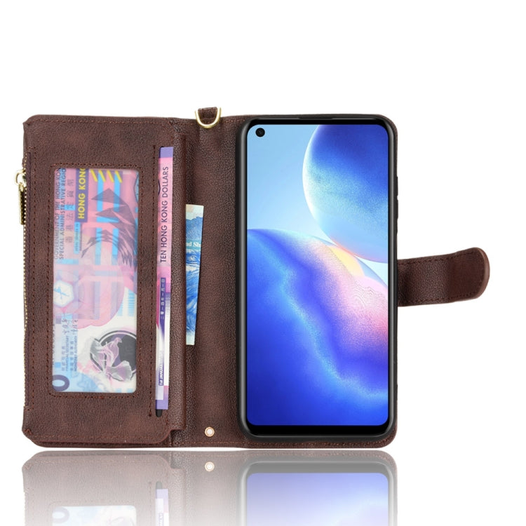 For Blackview A90 Litchi Texture Zipper Leather Phone Case(Brown)