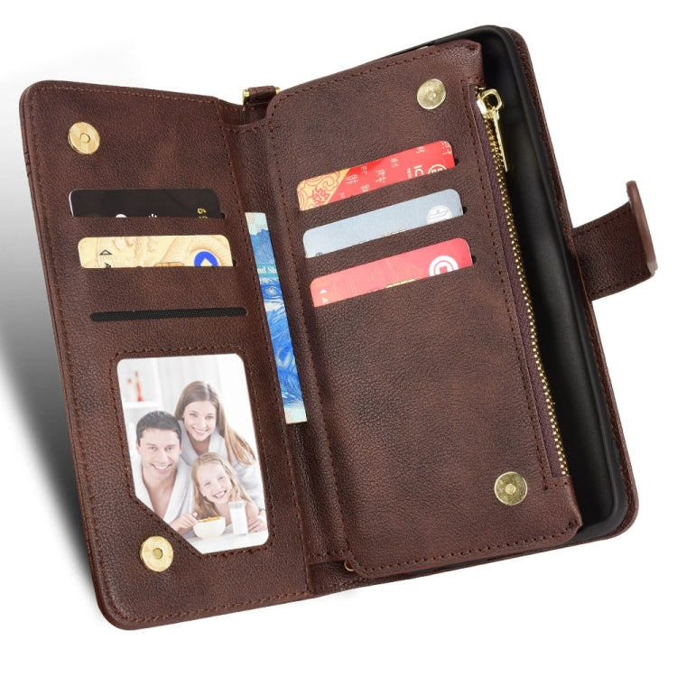 For Blackview A90 Litchi Texture Zipper Leather Phone Case(Brown)