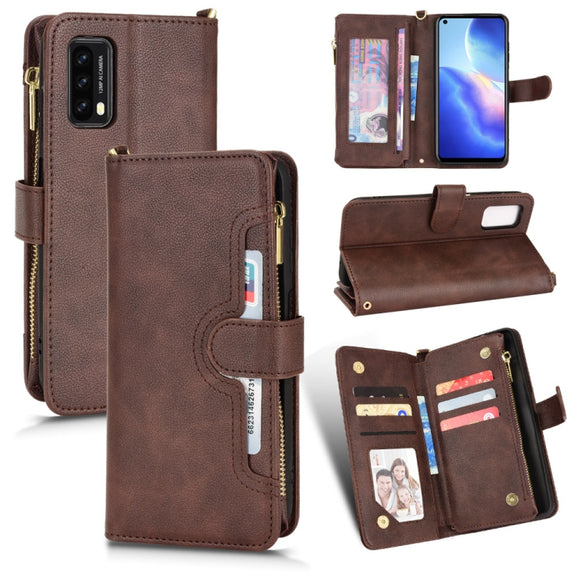 For Blackview A90 Litchi Texture Zipper Leather Phone Case(Brown)