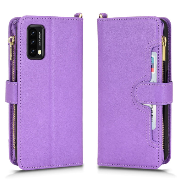 For Blackview A90 Litchi Texture Zipper Leather Phone Case(Purple)
