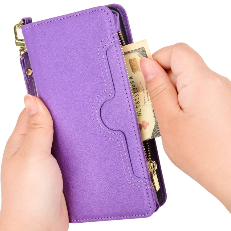 For Blackview A90 Litchi Texture Zipper Leather Phone Case(Purple)