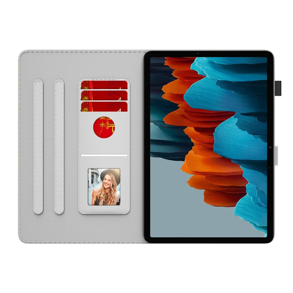 For Samsung Galaxy Tab S9 Watercolor Pattern Flip Leather Tablet Case(Winter Snow)