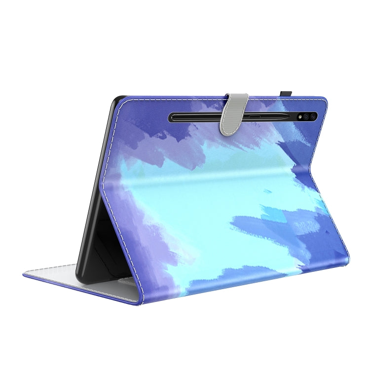 For Samsung Galaxy Tab S9 Watercolor Pattern Flip Leather Tablet Case(Winter Snow)