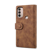 For Motorola Moto E40 / E30 / E20 Retro Frosted Horizontal Flip Leather Phone Case(Brown)