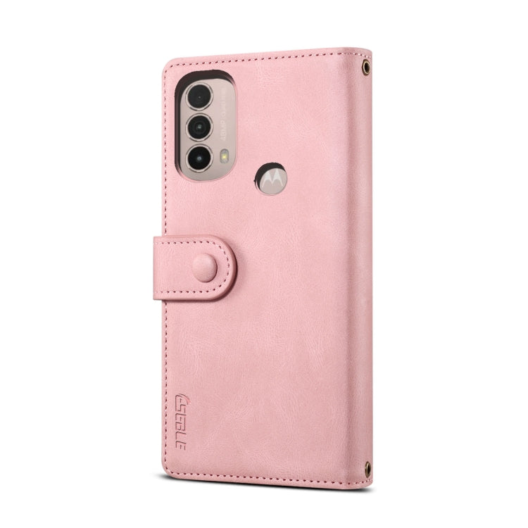 For Motorola Moto E40 / E30 / E20 Retro Frosted Horizontal Flip Leather Phone Case(Rose Gold)